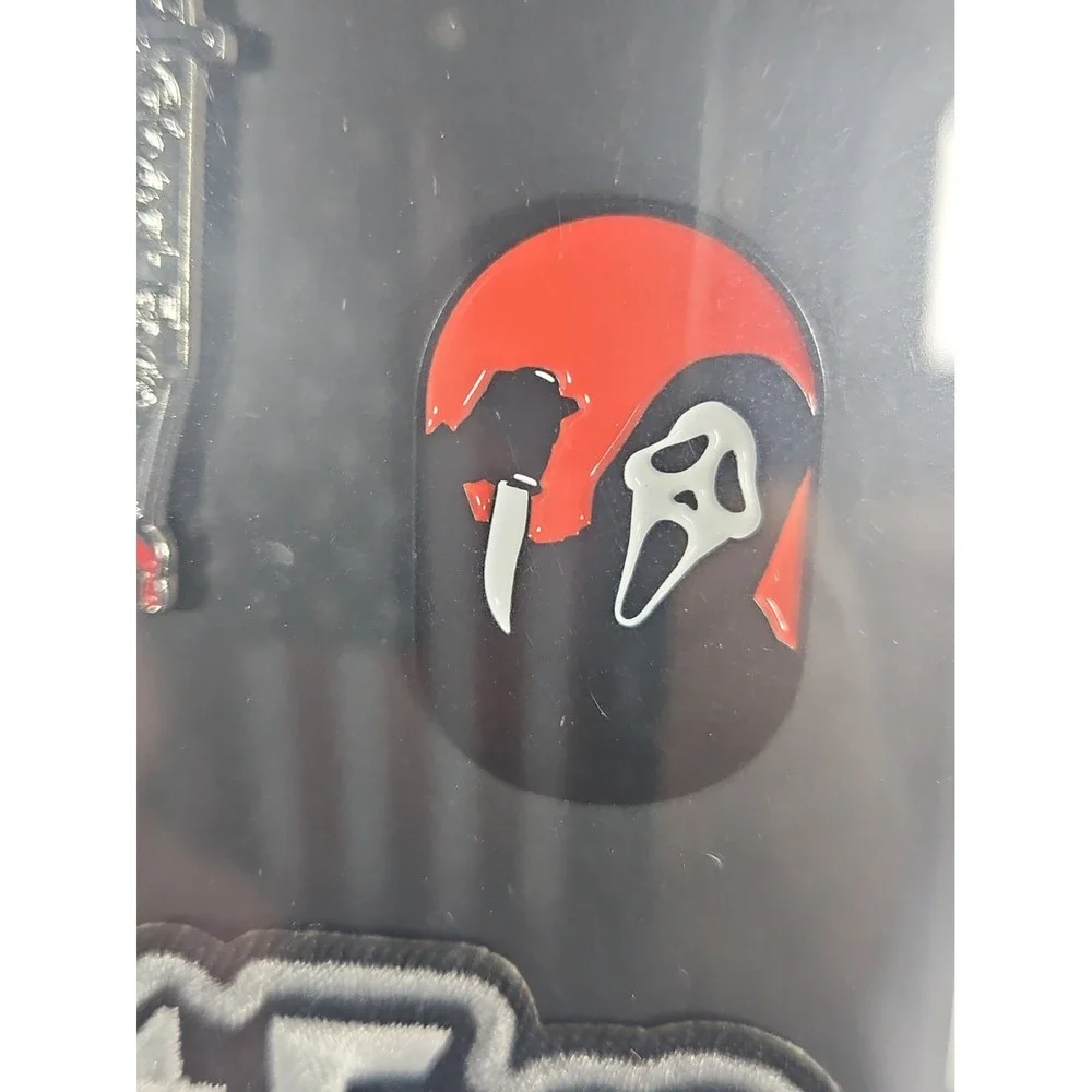 Ghost Face Iron-on Patch & Lapel Pin Set New / sealed (A)